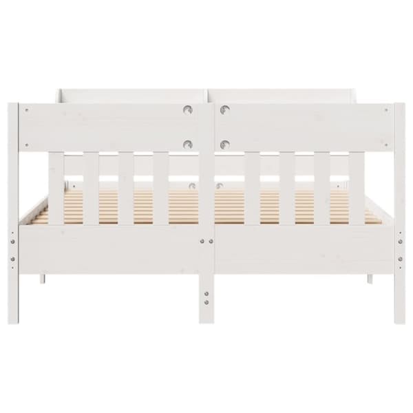 sengeramme uden madras 120x190 cm massivt fyrretræ hvid