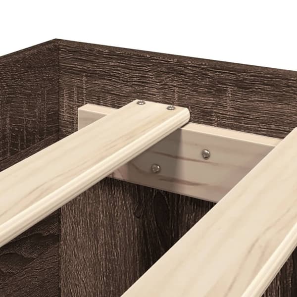 sengeramme 140x190 cm uden madras konstrueret træ brunt eg