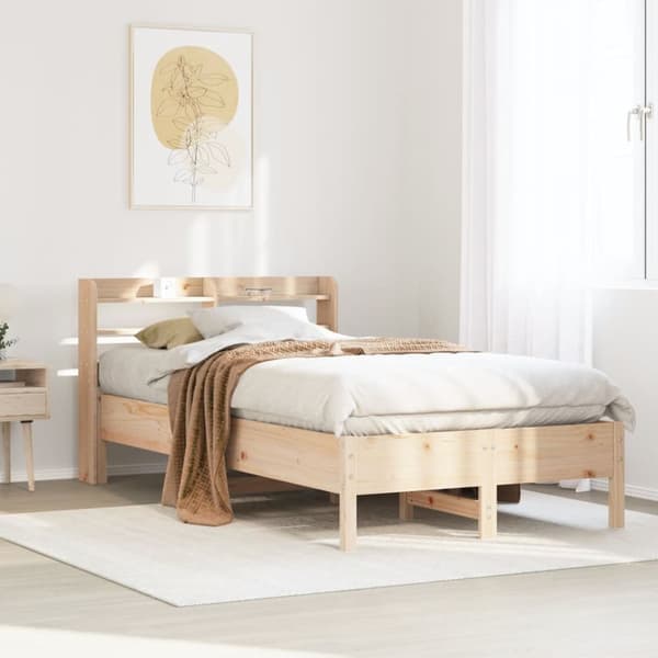 sengeramme uden madras 75x190 cm massivt fyrretræ