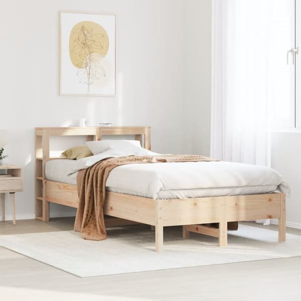 sengeramme uden madras 75x190 cm massivt fyrretræ