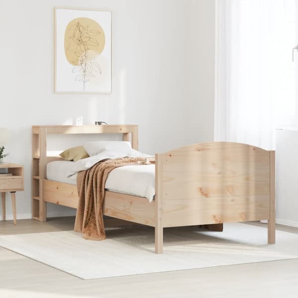 Sängram utan madrass 75x190 cm massiv furu