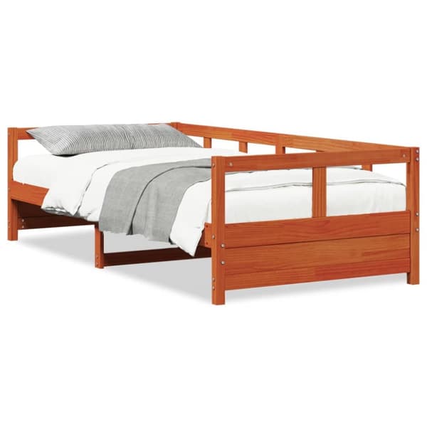 daybed uden madras 90x190 cm massivt fyrretræ gyldenbrun