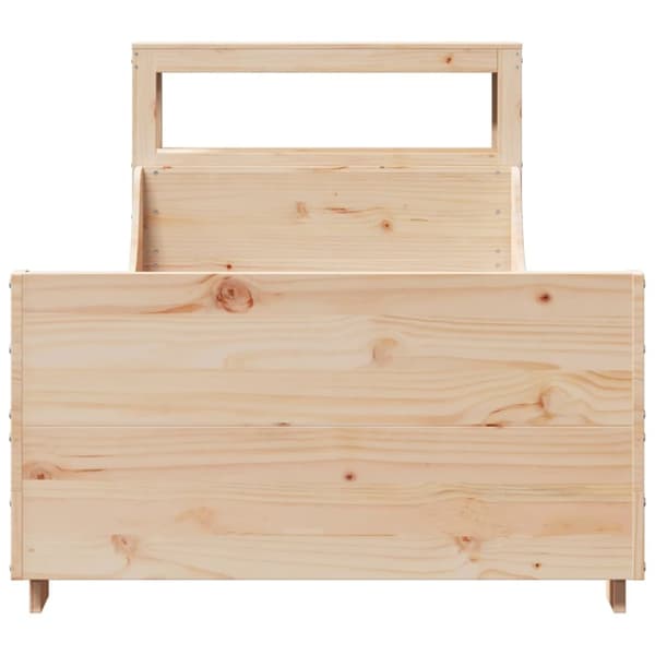 sengeramme uden madras 75x190 cm massivt fyrretræ