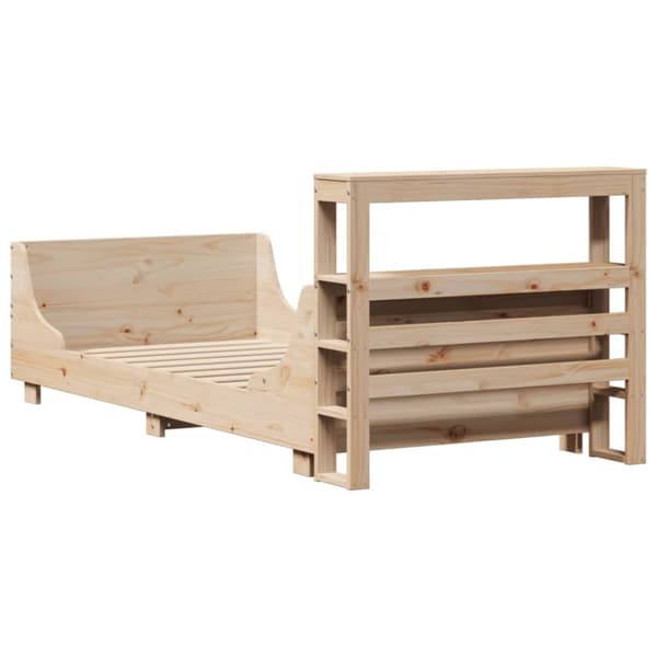 sengeramme uden madras 75x190 cm massivt fyrretræ