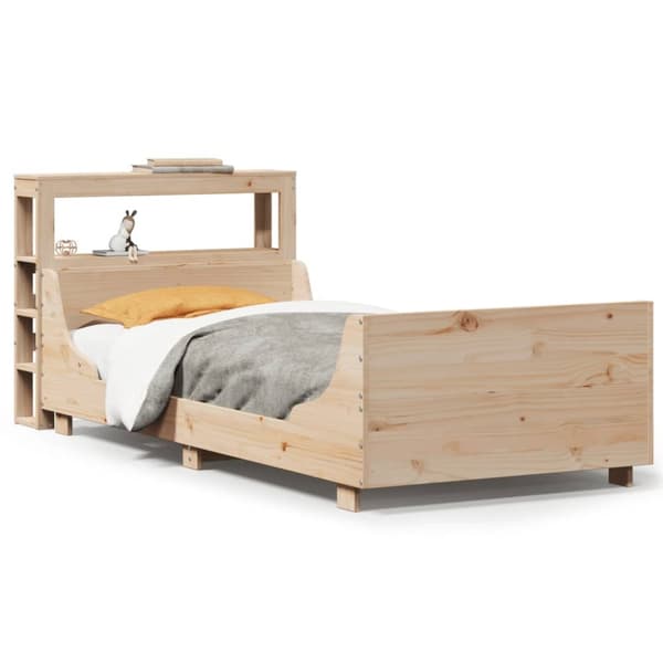 sengeramme uden madras 75x190 cm massivt fyrretræ