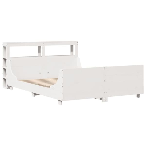 sengeramme uden madras 150x200 cm massivt fyrretræ hvid