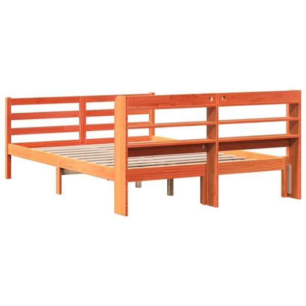 sengeramme uden madras 140x200 cm massivt fyr gyldenbrun