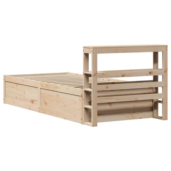 sengeramme med sengegavl 90x200 cm massivt fyrretræ