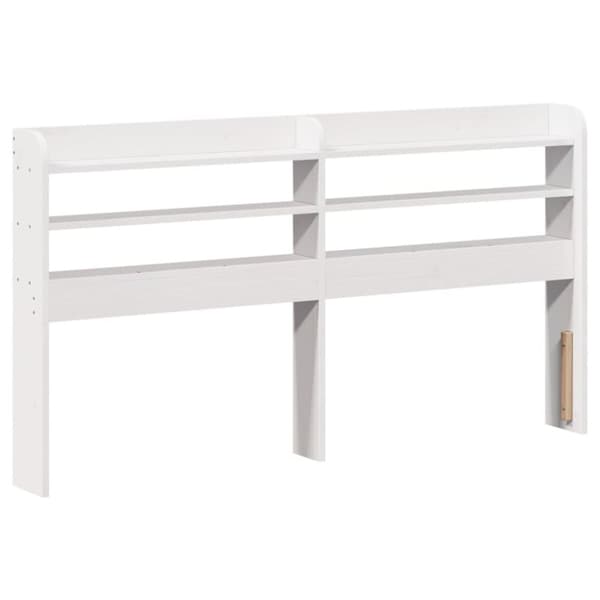 sengeramme med sengegavl 140x200 cm massivt fyrretræ hvid