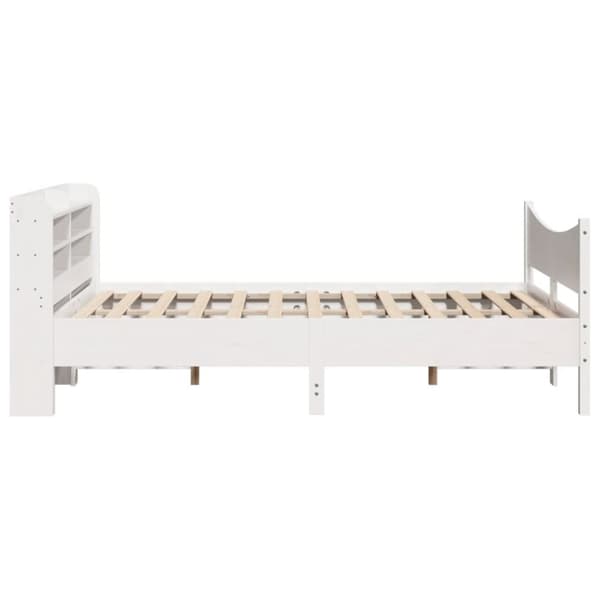 sengeramme med sengegavl 140x200 cm massivt fyrretræ hvid