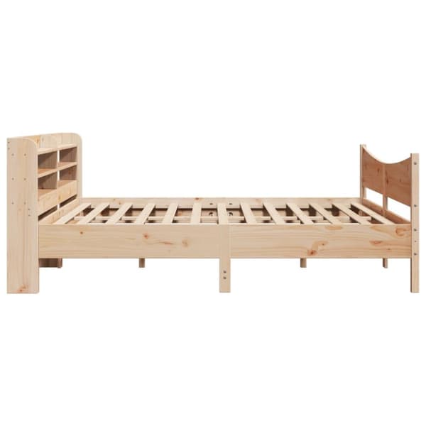 sengeramme med sengegavl 200x200 cm massivt fyrretræ