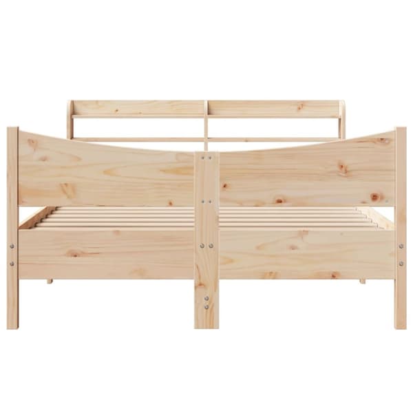 sengeramme med sengegavl 120x200 cm massivt fyrretræ hvid