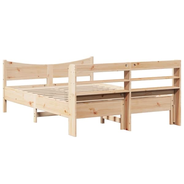 sengeramme med sengegavl 120x200 cm massivt fyrretræ hvid