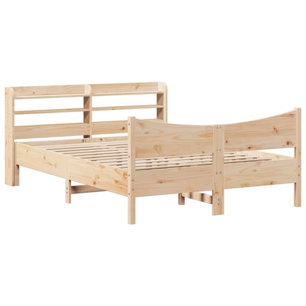sengeramme med sengegavl 120x200 cm massivt fyrretræ hvid
