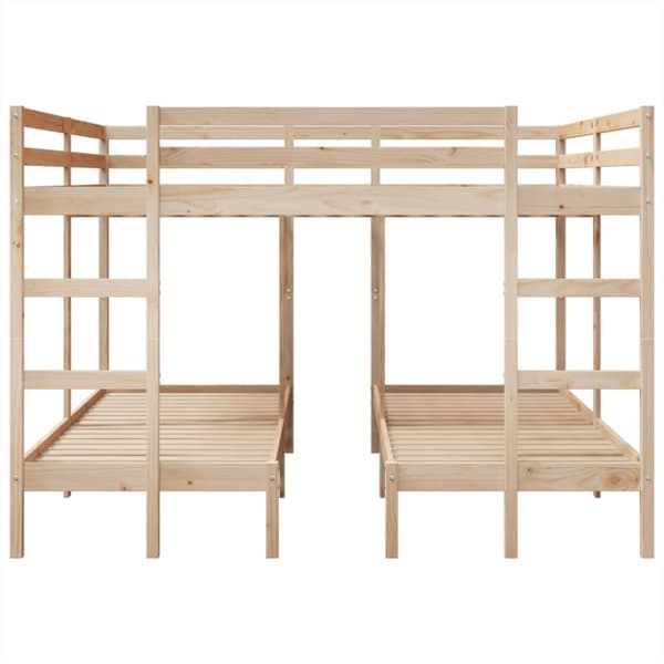 Våningssäng 3 platser 140x200/70x140 cm massiv furu