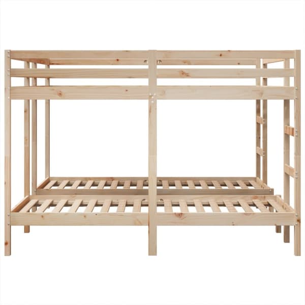 Våningssäng 3 platser 140x200/70x140 cm massiv furu
