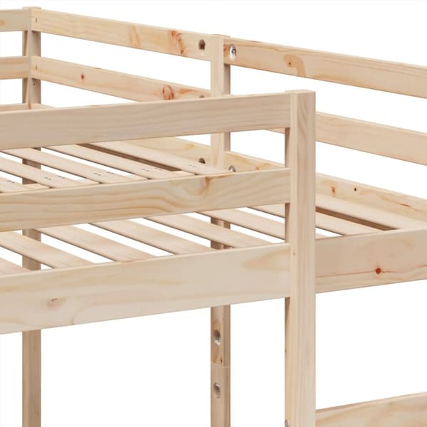 Våningssäng 3 platser 140x200/70x140 cm massiv furu