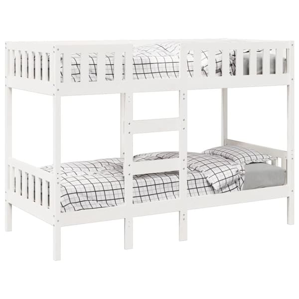Våningssäng vit 90x190 cm massiv furu