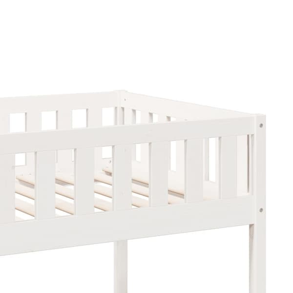 Våningssäng vit 90x190 cm massiv furu