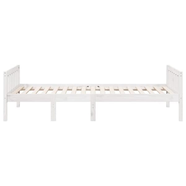 juniorseng uden madras 90x190 cm massivt fyrretræ hvid
