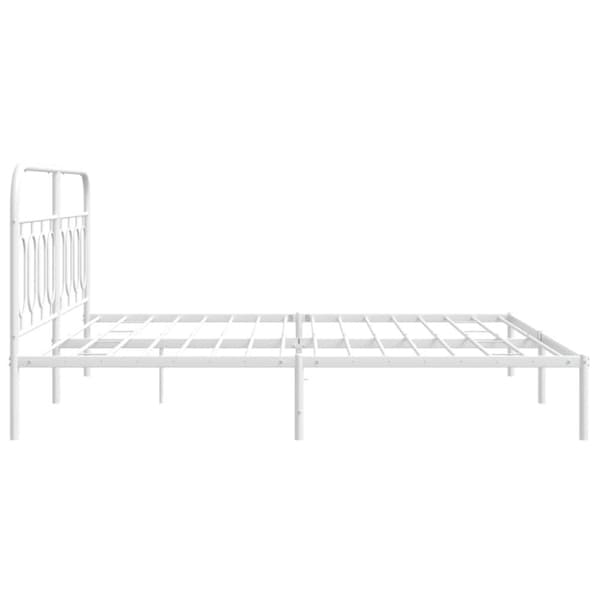 sengeramme med sengegavl 160x200 cm metal hvid