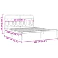 Miniatyrbillede 8 af 8: sengeramme med sengegavl 160x200 cm metal hvid