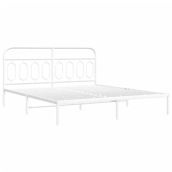 sengeramme med sengegavl 160x200 cm metal hvid