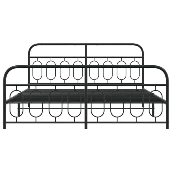 sengeramme med sengegavl og fodgærde 193x203 cm metal sort
