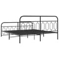 Miniatyrbillede 6 af 8: sengeramme med sengegavl og fodgærde 193x203 cm metal sort