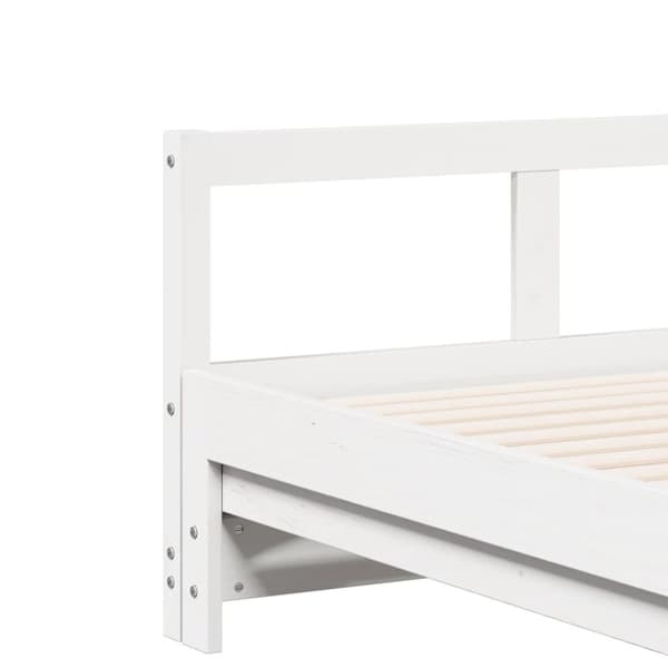 daybed uden madras 90x200 cm massivt fyrretræ hvid