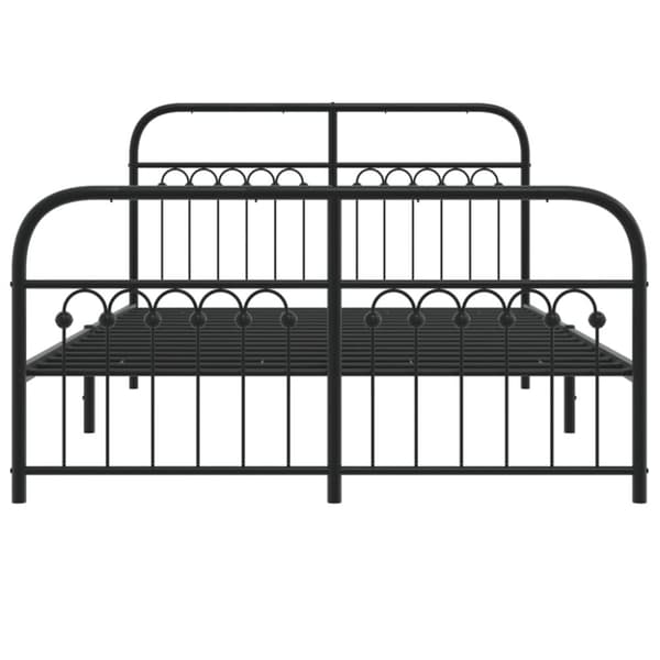 sengeramme med sengegavl og fodgærde 137x190 cm metal sort