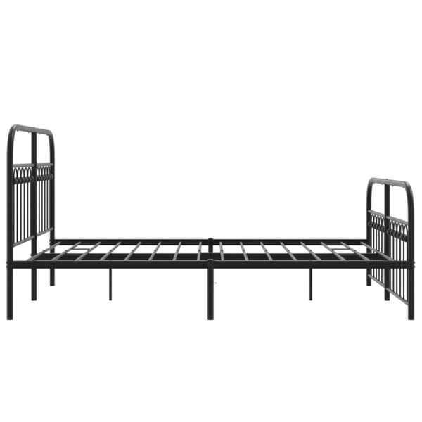sengeramme med sengegavl og fodgærde 137x190 cm metal sort