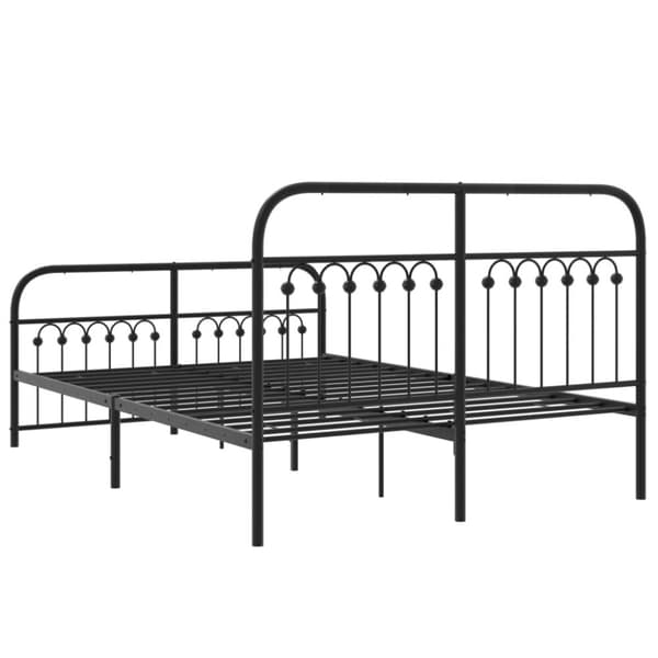 sengeramme med sengegavl og fodgærde 137x190 cm metal sort