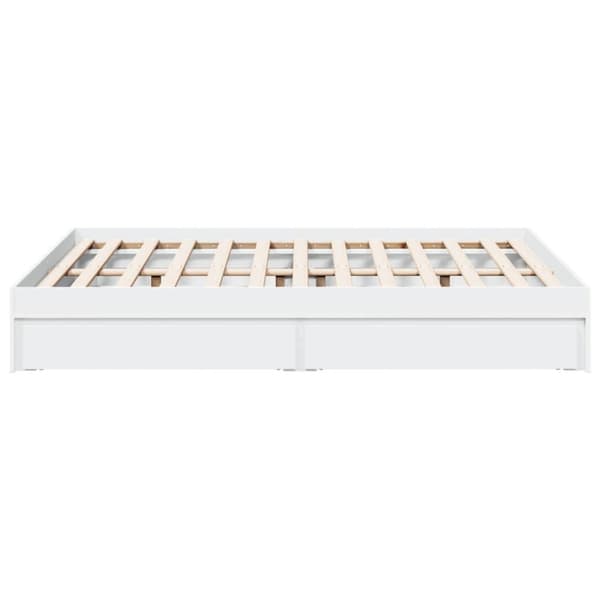 sengeramme med skuffer 120x200 cm konstrueret træ hvid
