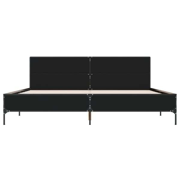 sengestel 180x200 cm konstrueret træ og metal sort