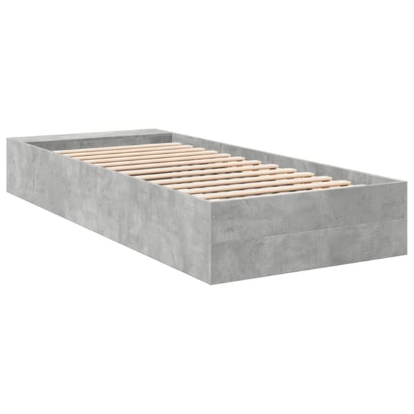 sengeramme 90x200 cm konstrueret træ betongrå