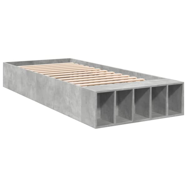 sengeramme 90x200 cm konstrueret træ betongrå