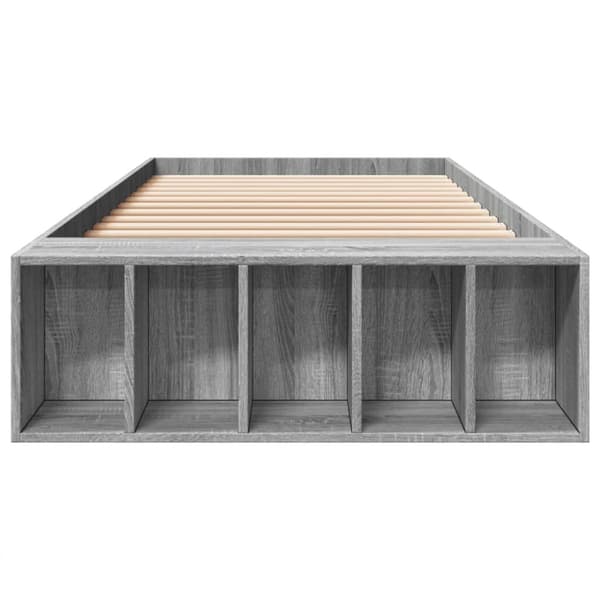 sengeramme 90x200 cm konstrueret træ grå sonoma-eg
