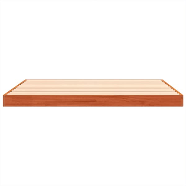 sengeramme 135x190 cm massivt fyrretræ brun