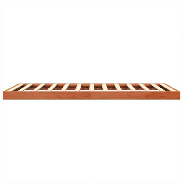 sengeramme 135x190 cm massivt fyrretræ brun