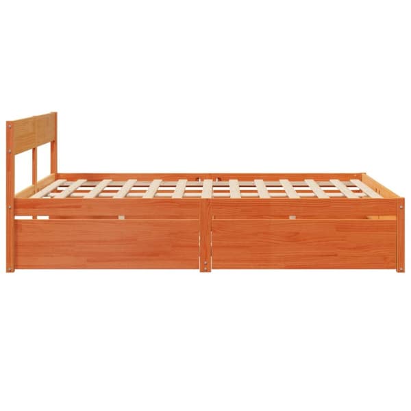 sengeramme uden madras 150x200 cm massivt fyrretræ gyldenbrun