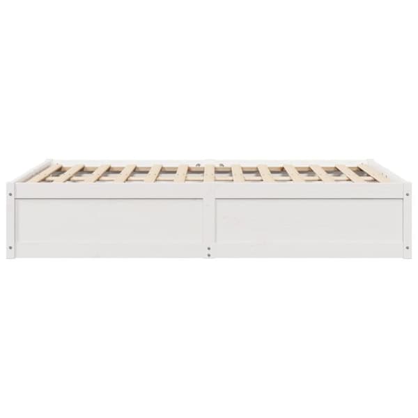 sengeramme uden madras 135x190 cm massivt fyrretræ hvid