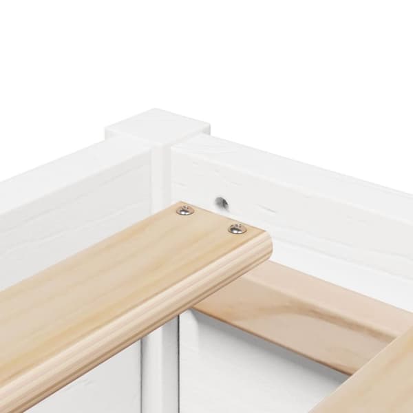 sengeramme uden madras 135x190 cm massivt fyrretræ hvid