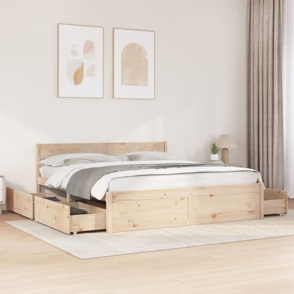 sengeramme uden madras 180x200 cm massivt fyrretræ