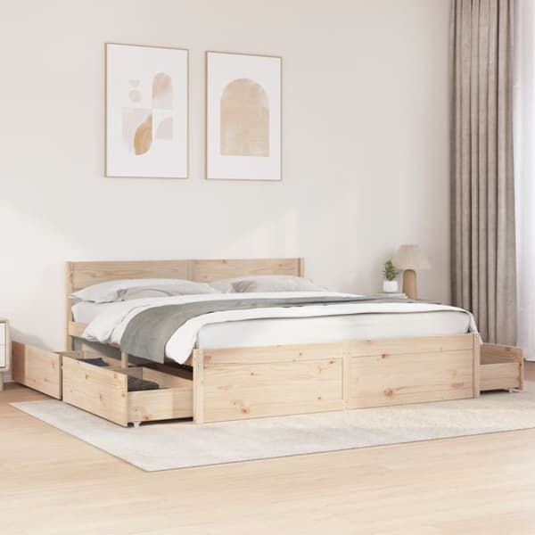 sengeramme uden madras 180x200 cm massivt fyrretræ