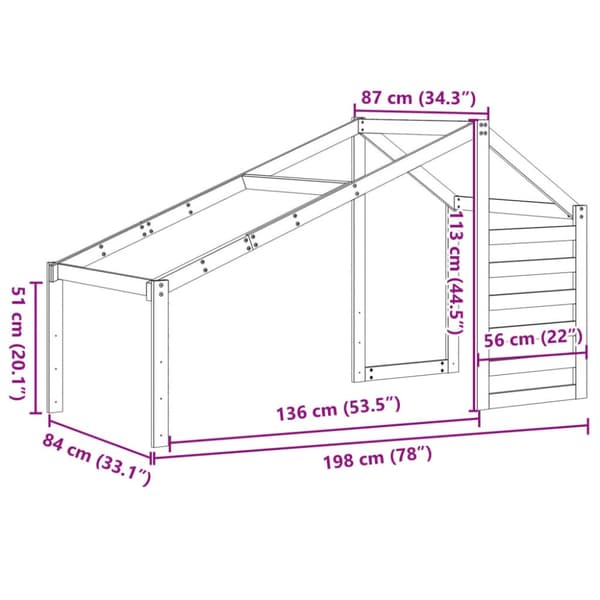 stel til husseng 198x87x113 cm massivt fyrretræ gyldenbrun
