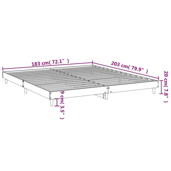 sengestel 180x200 cm konstrueret træ hvid