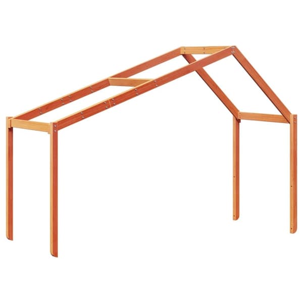 Hög säng med tak vaxad brun 90x190 cm massiv furu
