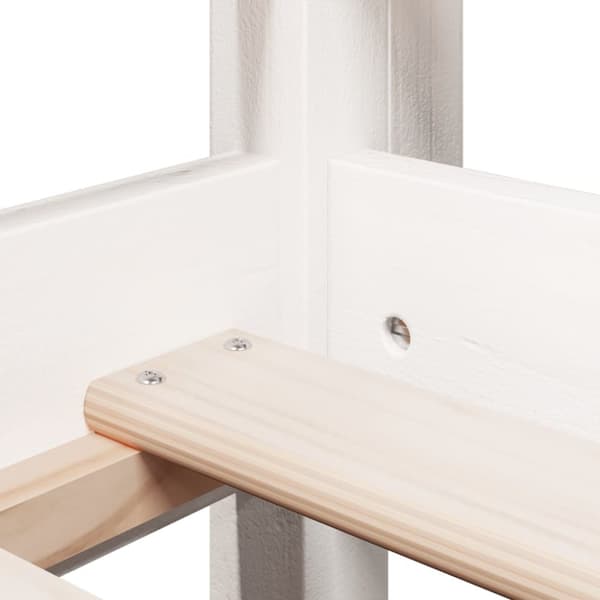 Hög säng med tak vit 90x200 cm massiv furu
