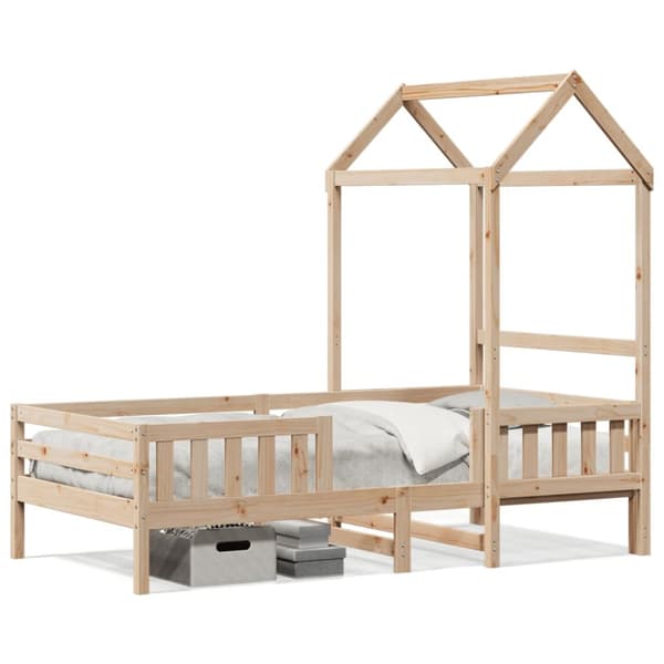 Sängram med tak 90x190 cm massiv furu